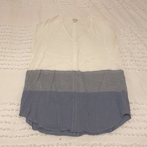 JCrew White and Blue Tunic